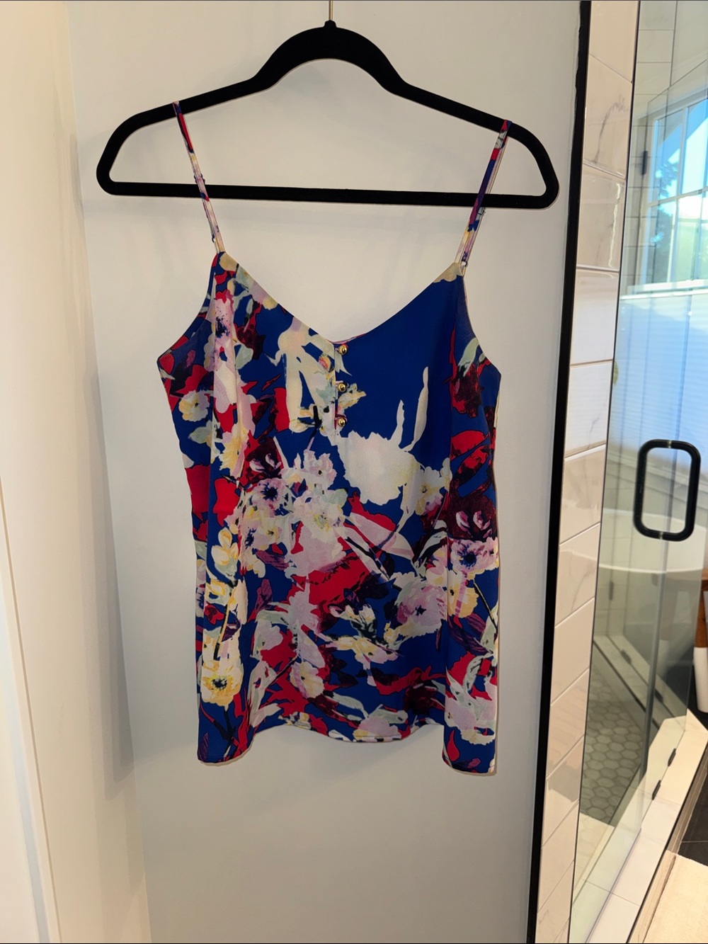 Yumi Kim Floral Silk Cami in Blue, Pink, White